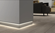 Concealed aluminum skirting board with LED lighting 100 mm