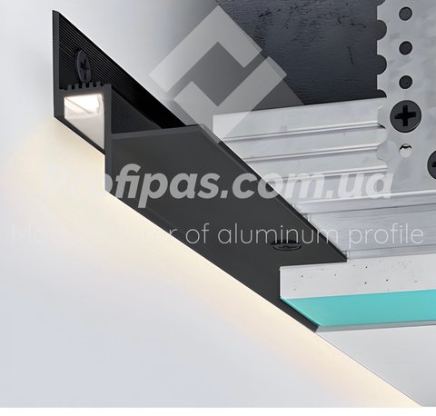 LED-профіль тіньового шву, 14 мм., чорний рал 9005 TP-140L фото