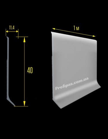 Плінтус алюмінієвий накладний 40 мм (без покриття) WP-400 фото