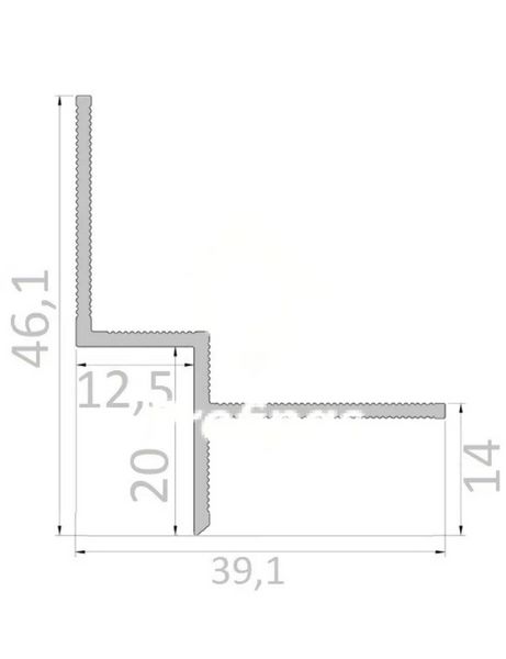 Shadow joint profile 10 mm with coating