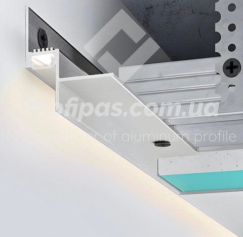 ALUMINUM PROFILE OF SHADOW SEAM 14 MM, WITH LED LIGHT, RAL