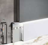 Concealed aluminum plinth with overlay