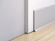 Surface-mounted aluminum skirting board, 60 mm, silver