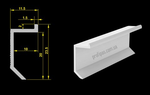 Socle caché 20 mm. ANODE, argent mat HP-201 фото