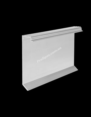 Плинтус 60 мм алюминиевый скрытого монтажа с LED подсветкой (серебро, без покрытия) HP-600L фото