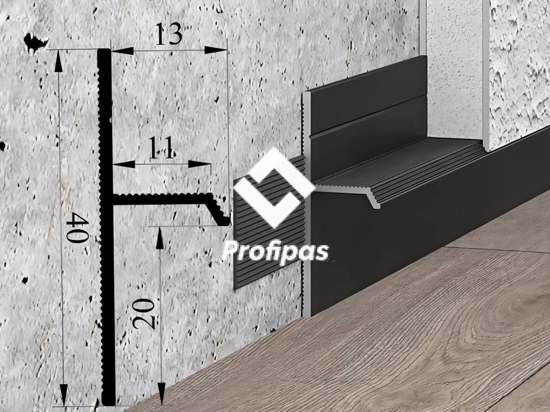 Plinth for hidden installation 40х14,5 mm., with RAL/NCS coating