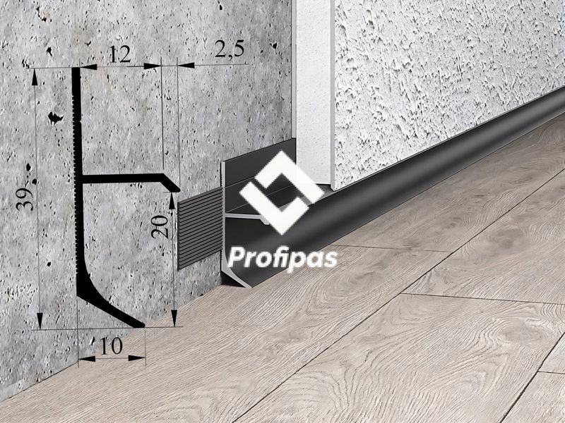 Plinth for hidden installation 39х14,5 mm., with RAL/NCS coating