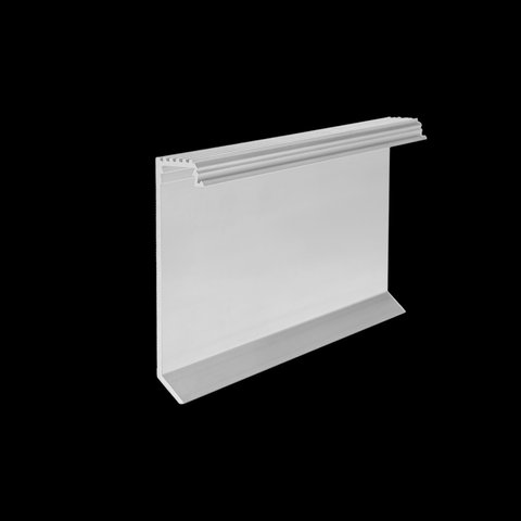 Concealed aluminum skirting board with LED lighting 60 mm